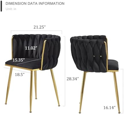 Dining Chairs, Black Velvet Dining Chairs Set of 4