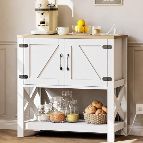 IRONCK Console Table with Storage Cabinet, 32" Entryway Table with Outle...