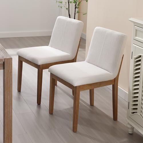 Farmhouse Kitchen Dining Room Chairs Set of 6 with Rectangle Backrest Mid Cen...
