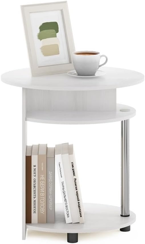 Pemberly Row Oval End Table, White Oak Finish, Composite Wood and Stainless S...