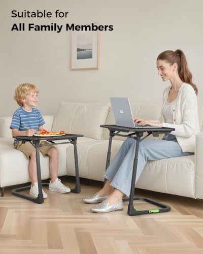 SAIJI Easy Folding TV Tray Table Adjustable TV Dinner Tray