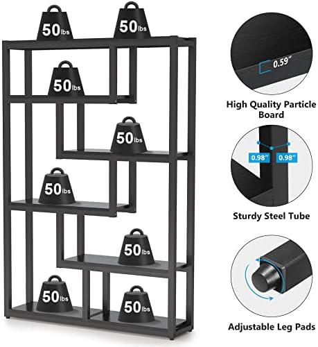 Tribesigns Way to Origin 6-Shelf Modern Bookshelf, Industrial Etagere Bookcas...