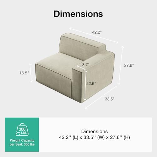 Novilla Modular Sectional Sofa, No Assembly Cloud Sectional Couch with Smarts...