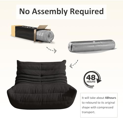 Giant Bean Bag Chair for Adults,Comfy Lazy Fireside Accent Chair with Memory ...