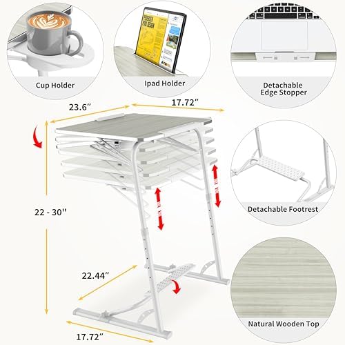 FoldWise Upgraded Folding TV Tray Table, Sturdy Couch & Dinner Laptop Table