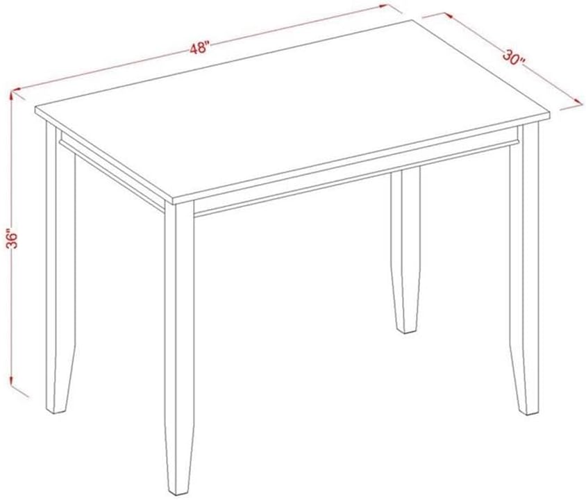 East West Furniture BUT-BLK-T Buckland Rectangle Counter Height Table for Sma...