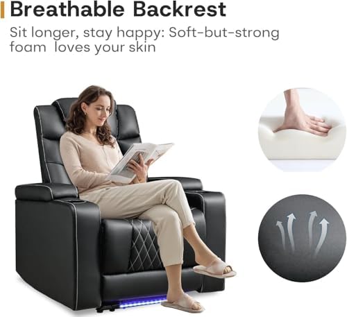 ANJ Power Home Theater Recliner Chair Set of 2, Electric Movie Theater Seatin...