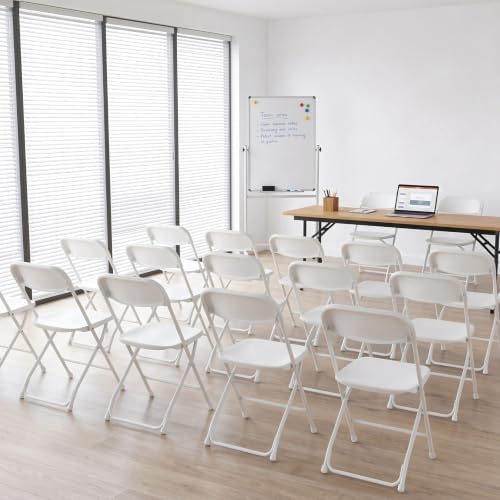 2 Pack Plastic Folding Chairs, Lightweight Stackable Portable Commercial Seat...
