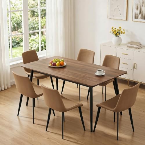 Dining Chairs, Modern PU Leather Dining Room Chair with Sturdy Metal Legs, Up...