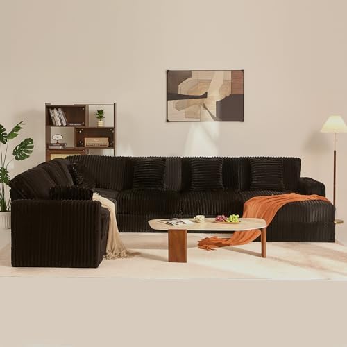 GOSUHI 139" U-Shaped Cloud Couch, Modular Sectional, Deep Seats, Black |...