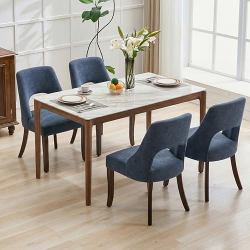 UVV Wooden Dining Chairs Set of 4, Mid Century Upholstered Dining Room Chair ...