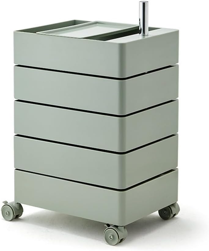Utility Cart 360° Rotating Bedside Table Side Tables with Storage Drawer and ...