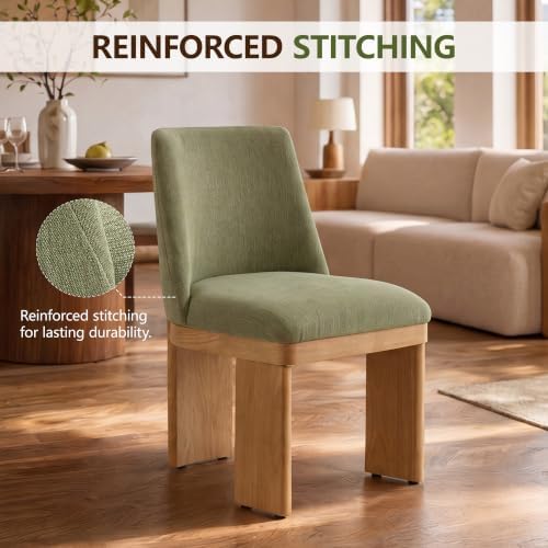 RIVOVA Upholstered Dining Chairs Set of 2, Modern Wooden Dining Room Chair Li...