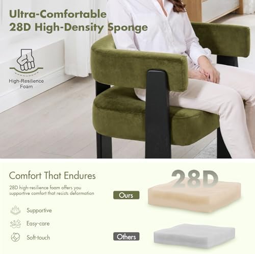 Hyfirm Modern Dining Chairs Set of 4, Upholstered Velvet Barrel Accent Chairs...