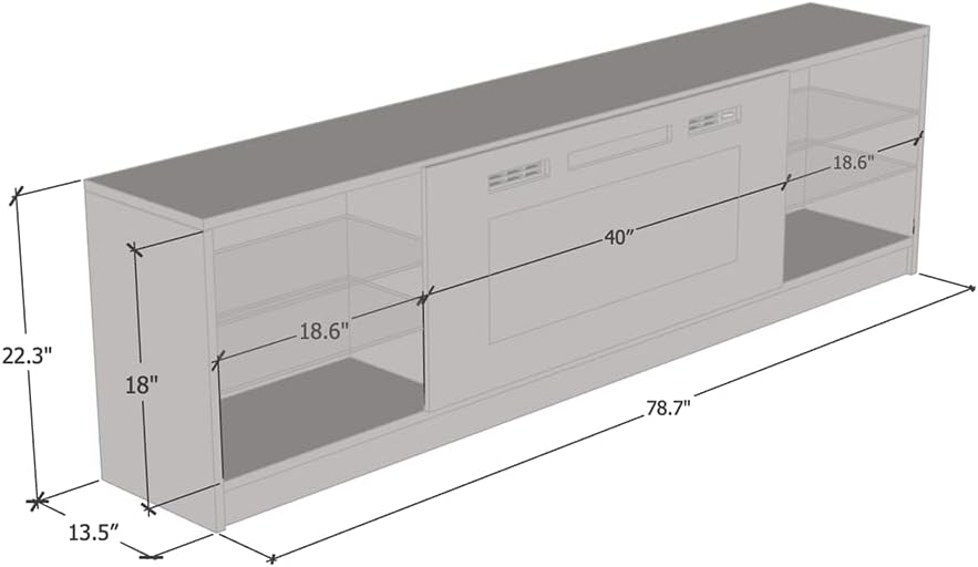 Meble Furniture Boston 01 Electric Fireplace TV Stand — High Gloss Modern Med...