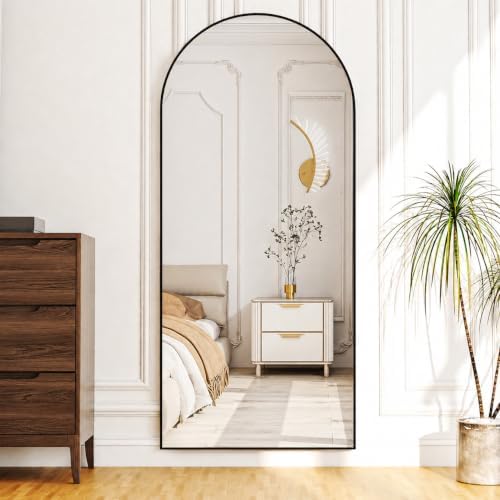 Simple Deluxe 71"x26" Arched Full Length Mirror with Stand, Full Bo...