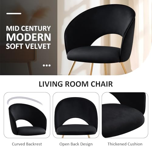 Furniliving Velvet Accent Chair for Living Room, Comfortable Upholstered Barr...