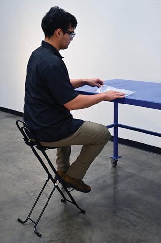 Vestil CPRO-800LP Steel Height Ergonomic Worker Chairs 18.5 In. to 35 In. 220...