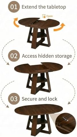 7 Piece Oval Extendable Dining Table Set for 6, 43"-59" Walnut Wood...