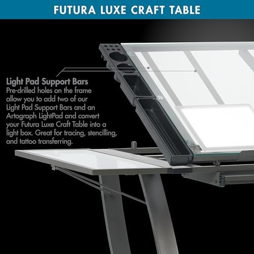 SD STUDIO DESIGNS Futura Luxe Drawing, Drafting, Craft Table with Drawer, 35&...