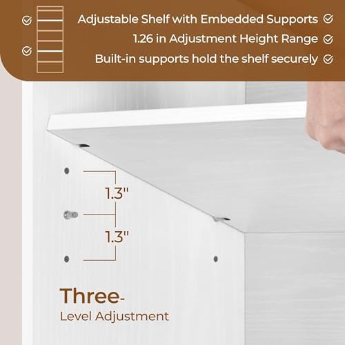 Yaheetech 7-Tier Tall Bookcase Adjustable Shelves Open Storage, White