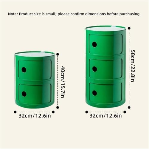 Multi-Layer Storage Cabinet, Small Round Side Table, End Table with Storage, ...