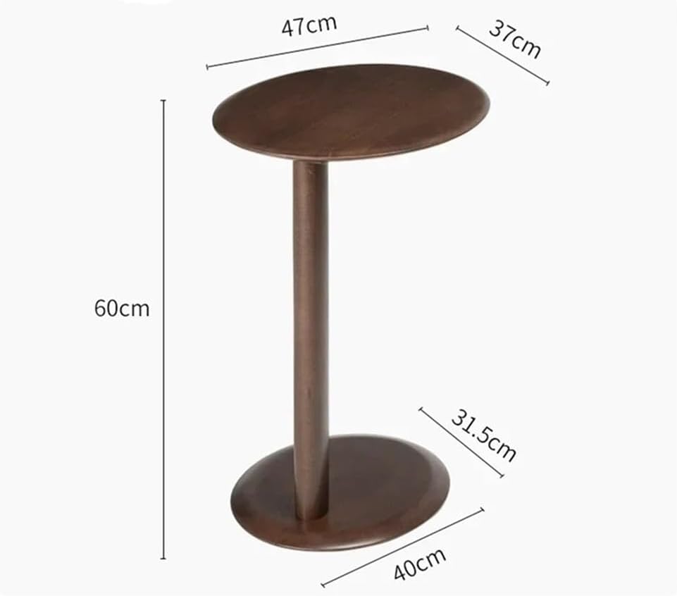 Solid Wood Living Room Sofa Storage Side Table Bedroom Bedside Balcony Oval C...
