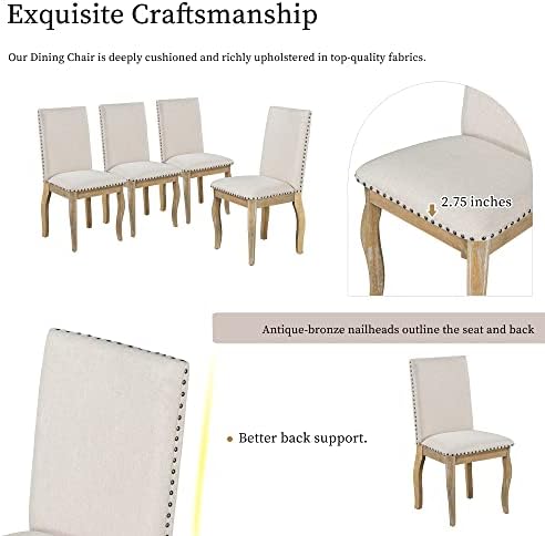 Harper & Bright Designs 5-Piece Farmhouse Extendable Round Dining Table a...