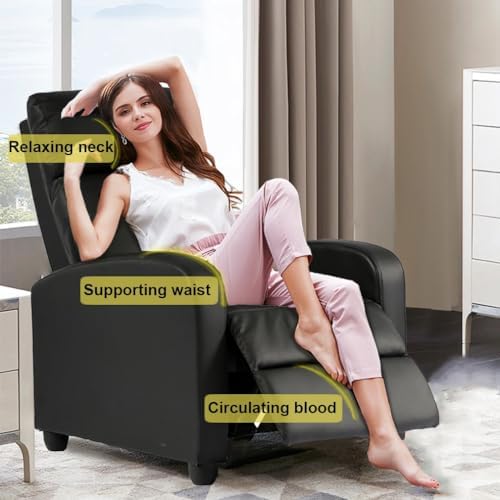BestMassage | Recliner Chair | No Massage Function | Leather Black | with Lum...