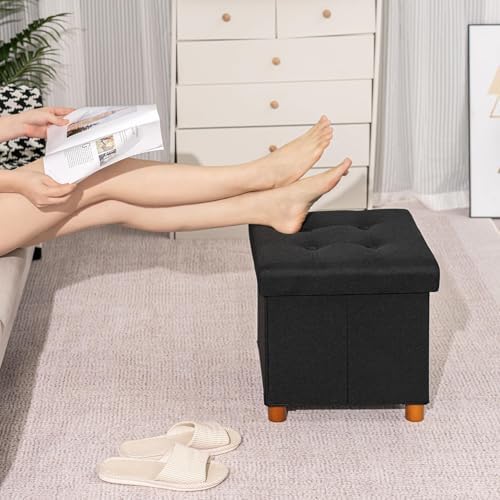 B FSOBEIIALEO Storage Ottoman with Tray, Foot Stools and Ottomans with Legs, ...