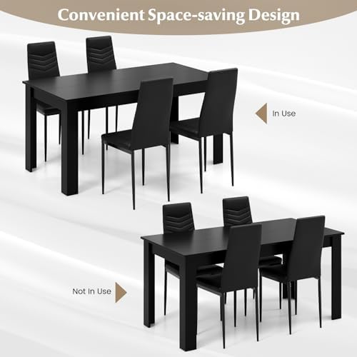 GIANTEX 9-Pieces Dining Table Set for 8, 63" Table, Padded Seat & Ba...