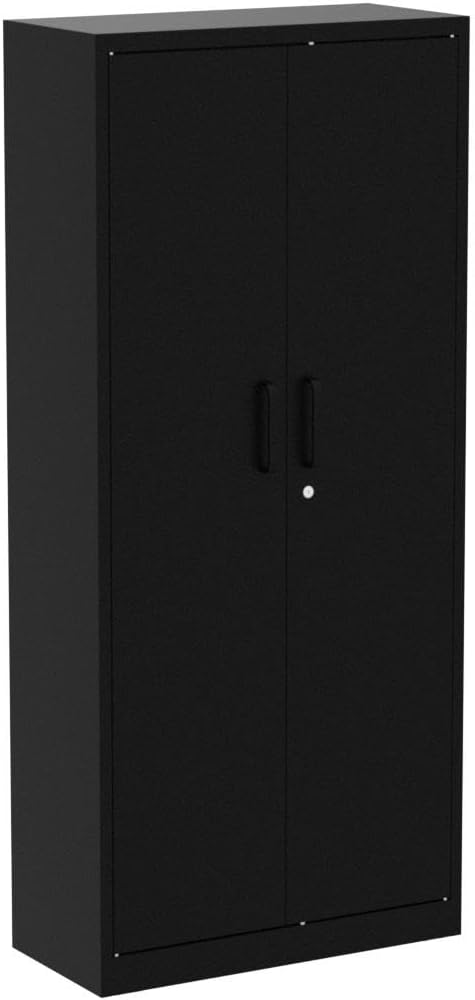 Yizosh Metal Garage Storage Cabinet with 2 Doors and 5 Adjustable Shelves - 7...