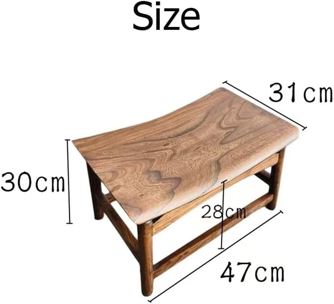 Solid North Elm Wood Shoe Changing Stool, Hand-Carved, Waxed Finish, Jointed ...