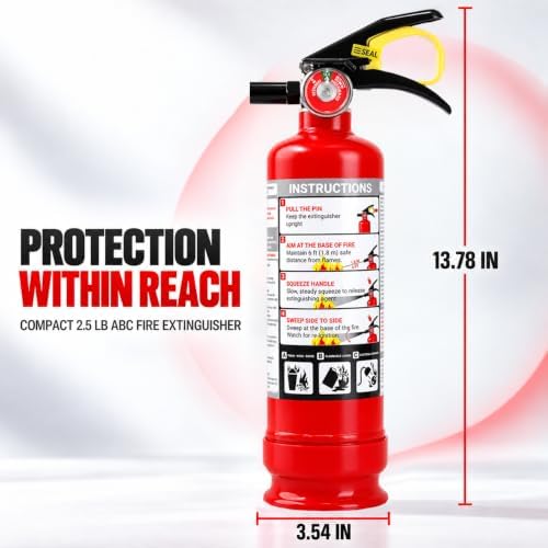 2.5 lb ABC Dry Chemical Fire Extinguishers 1-Pack for Home & Car