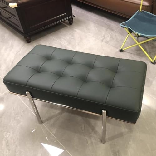 Etlegor Faux Leather Entryway Bench, Minimalist Bed-end Bench with Stainless ...