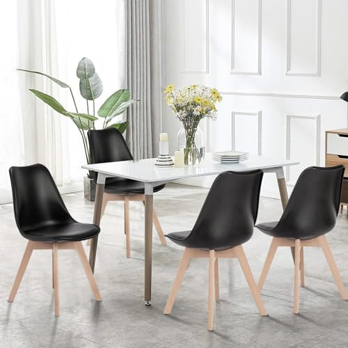 OLIXIS Dining Chairs Set of 4, PU Leather Accent Chairs for Living Room