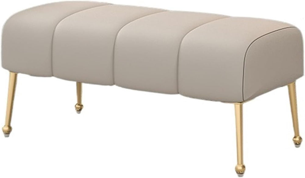 Modern Stitched Upholstered Bedroom Benches with Gold Legs, Entryway Bench Fo...