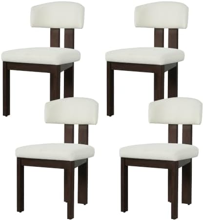 COLAMY Upholstered Dining Chairs Set of 4, Solid Wood Wobble-Free Modern Kitc...