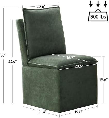 VKNOW Upholstered Dining Chairs Set of 2, Dining Room Chairs with Storage