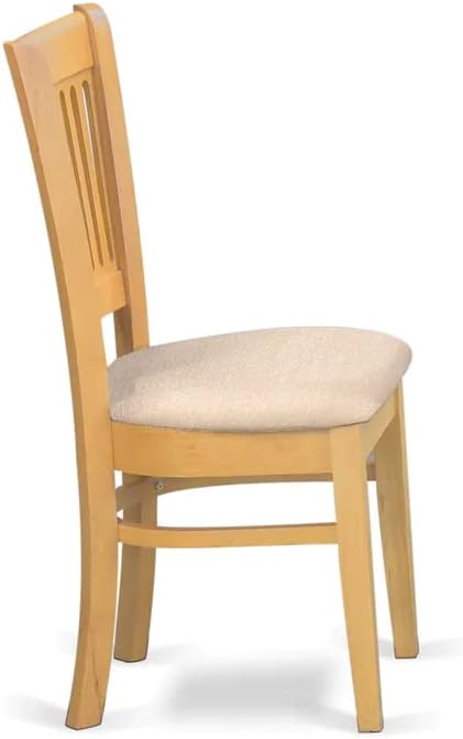 East West Furniture VAC-OAK-C Vancouver Dining Chairs - Linen Fabric Upholste...