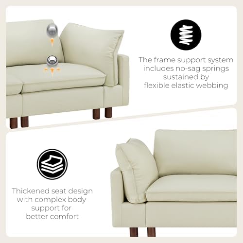 CHITA 161" Leather Super Large Sectional Couches for Living Room, Modula...