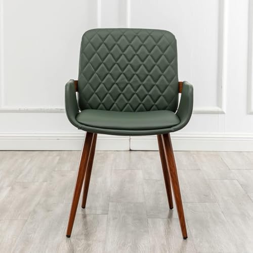 LUNLING Mid Century Modern Faux Leather Dining Chairs Set of 4,Green Upholste...