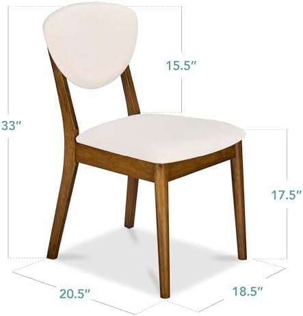 Best Choice Products Dining Chairs Set of 2, Mid-Century Modern Upholstered W...
