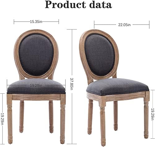 Nrizc French Country Dining Chairs Set of 6, Farmhouse Dining Chairs, Wood Ro...