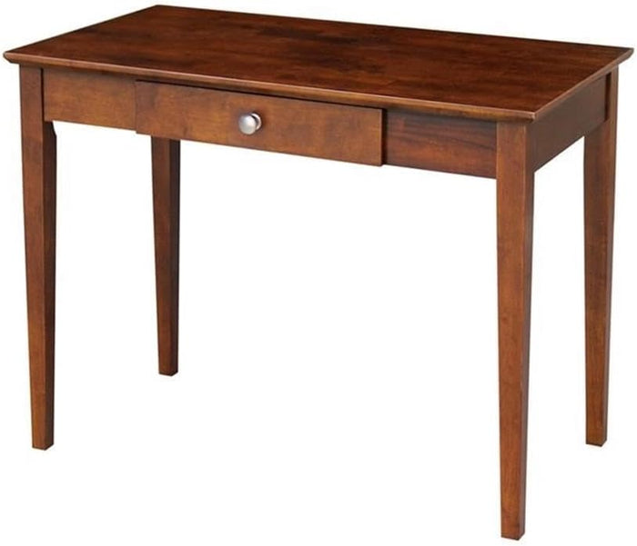 IC International Concepts, Writing Table, Solid Real Wood, Sturdy Parawood, Espresso