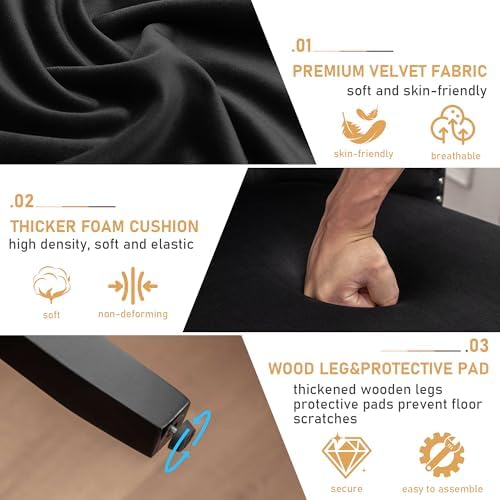 Velvet Dining Chairs, Black Dining Chairs Set of 4