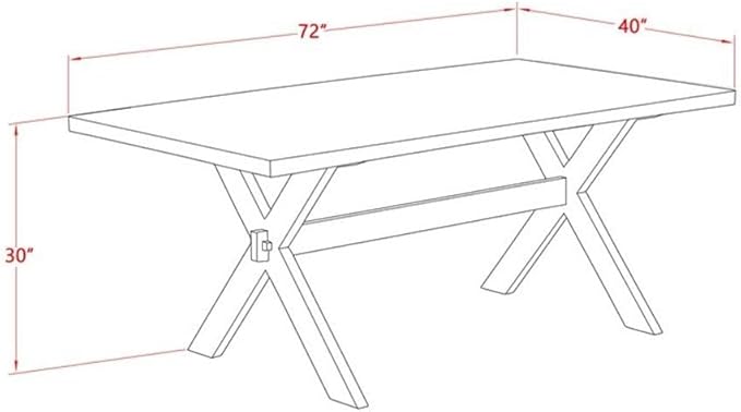 East West Furniture X697EL121-6 6 Piece Dining Set Contains a Rectangle Dinin...