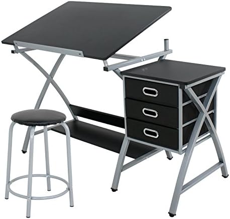 SUPER DEAL Adjustable Drafting Table Art & Craft Drawing Desk Craft Stati...