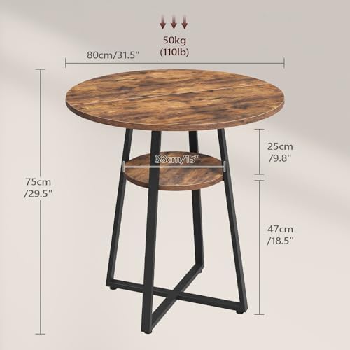 MAHANCRIS 31.5" Round Dining Table for 2-4, Farmhouse Kitchen Table with...