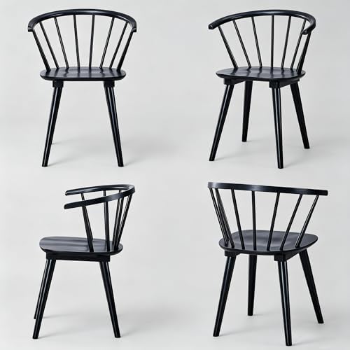 DUHOME Wooden Black Dining Chairs Set of 4,Windsor Dining Room Chairs